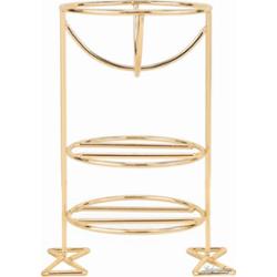 Many Beauty - Potrójny stojak na gąbkę do makijażu i puszek - Złoty