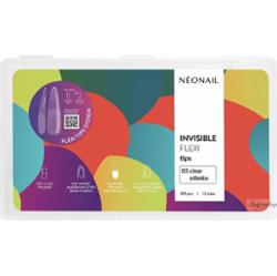 NeoNail - Invisible Flexi Tips - Elastyczne tipsy do przedłużania paznokci - 03 Clear Stiletto - 300 szt. - Art.10814