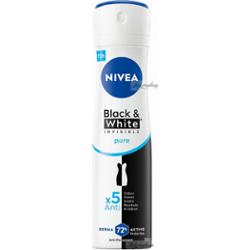 Nivea - Black & White Invisible - Pure - 72H Anti-Perspirant - Antyperspirant w aerozolu dla kobiet - 150 ml