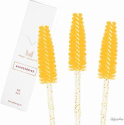 Many Beauty - Mascara Brush - Jednorazowe szczoteczki do rzęs - Złoty brokat - 50 szt