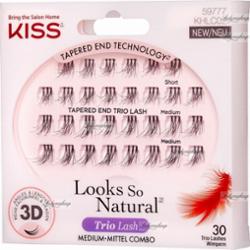 KISS - Looks So Natural - Kępki sztucznych rzęs - Trio Lash 3D - 30 szt - KHLC02