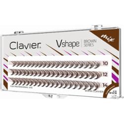 Clavier - Vshape - Brown Series - Fishtail Eyelashes - Brązowe kępki rzęs - Mix