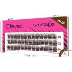 Clavier - WIDE DU2O - Brown - Brązowe kępki sztucznych rzęs o podwójnej objętości - 39 szt - Mix