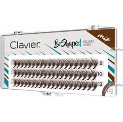 Clavier - BeShaped - Brown Series - Brązowe sztuczne rzęsy w kępkach typu B - Mix