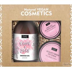 LaQ - Piwonia - Zestaw prezentowy dla kobiet - Żel po prysznic 500 ml + Odżywczy mus do mycia twarzy 40 g + Bogaty krem do ciała 200 ml