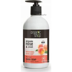 ORGANIC SHOP - NOURISHING HAND SOAP - Nawilżające mydło do rąk w płynie z różą i brzoskwinią - Rose Peach - 500 ml