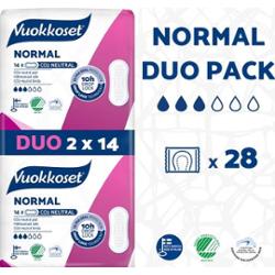 Podpaski bez skrzydełek WHITE NORMAL DUOPACK, 2x14 sztuk