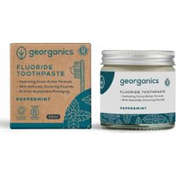 Organiczna pasta do zębów z fluorkiem wapnia w słoiku, naturalny skład, do codziennej pielęgnacji, smak mięty pieprzowej, 60 ml