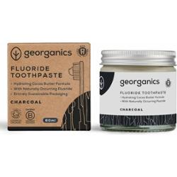 Organiczna pasta do zębów z fluorkiem wapnia w słoiku, naturalny skład, do codziennej pielęgnacji, z aktywnym węglem, 60 ml