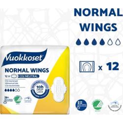 Podpaski ze skrzydełkami WHITE NORMAL WINGS, 12 sztuk