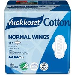 Podpaski ze skrzydełkami COTTON NORMAL WINGS, 12 sztuk