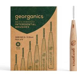 Szczoteczka międzyzębowa z drewna bukowego, naturalny skład, do codziennej pielęgnacji, do wąskich przestrzeni (0, 5 mm) 6 szt.