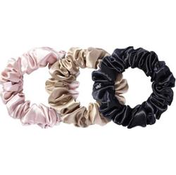 Slip - Chouchous Pure Soie Larges - Zestaw 3 Szerokich gumek Do Włosów - Noir/rose/caramel - Dla Kobiet