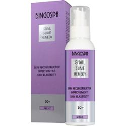 Przeciwdziała widocznym oznakom starzenia skóry krem na noc 50+ ze śluzem ślimaka 135 g BINGOSPA