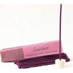 Nie zawierające bambusa kadzidła indyjskie z ceramicznym stojakiem SWEETNESS 50 sztuk Song of India