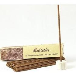 Nie zawierające bambusa kadzidła indyjskie z ceramicznym stojakiem MEDITATION 50 sztuk Song of India