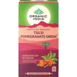 Herbata Tulsi Pomegranate Green Organic India (25 torebek) Pobudzająca owocowa moc!