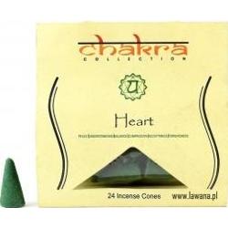 Kadzidła stożkowe HEART na 4 czakrę 24 sztuki Song of India