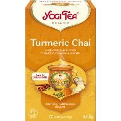 Herbata Ajurwedyjska TURMERIC CHAI Złoty Czaj z kurkumą  17 torebek Yogi Tea