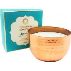 Luksusowa Świeca Veda Miedziana Chłodząca woda morska & Kojąca żywica Oud (Pitta) 200 g Song of India
