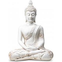 Figura Budda w Medytacji biały z Tajlandii 760g wys. 27,5 cm