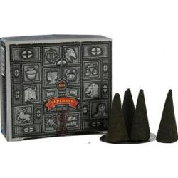 Kadzidła Stożkowe Kadzidełka PIŻMO & DRZEWO SANDAŁOWE Satya Super Hit 12 sztuk (słodko korzenne)