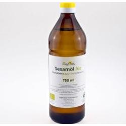 Organiczny Olej Sezamowy BIO Extra Virgin 750 ml Seyfried szklana butelka nierafinowany olej do spożycia i masażu