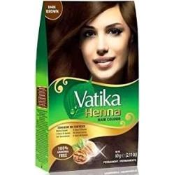 Henna do włosów Vatika Hair Color Dark Brown Ciemny Brąz 60g Dabur