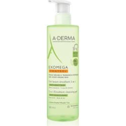 A-Derma Exomega Control 2 in 1 emollient cleansing gel żel pod prysznic do skóry suchej i atopowej 500 ml