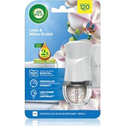 Air Wick Linen & White Orchid elektryczny odświeżacz powietrza z napełnieniem 19 ml