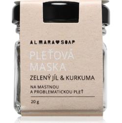 Almara Soap Face Green Clay & Turmeric oczyszczająca maseczka do twarzy do cery tłustej i problematycznej 20 g