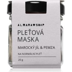 Almara Soap Face Moroccan Clay & Pumice maska peelingowa do twarzy do skóry normalnej 20 g