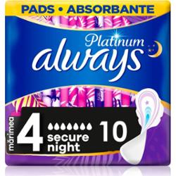Always Platinum Secure Night Size 4 podpaski 10 szt.