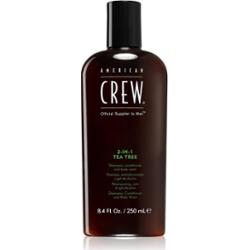 American Crew Hair & Body 3-IN-1 Tea Tree szampon, odżywka do włosów i żel pod prysznic 3w1 dla mężczyzn 250 ml