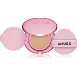 AMUSE Dew Power Vegan Cushion długotrwały podkład w gąbce dla efektu rozjaśnienia i wygładzenia skóry odcień 02 Healthy 15 g
