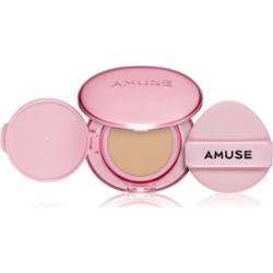 AMUSE Dew Power Vegan Cushion długotrwały podkład w gąbce dla efektu rozjaśnienia i wygładzenia skóry odcień 03 Honey 15 g