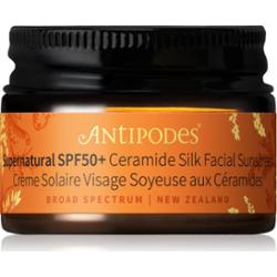 Antipodes Supernatural SPF50+ Ceramide Silk Facial Sunscreen ochronny krem do twarzy z ceramidami SPF 50+ 15 ml