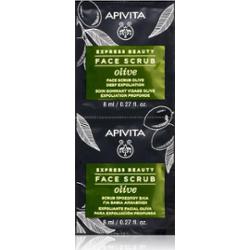 Apivita Express Beauty Exfoliating Face Scrub Olive peeling intensywnie oczyszczający do twarzy 2 x 8 ml