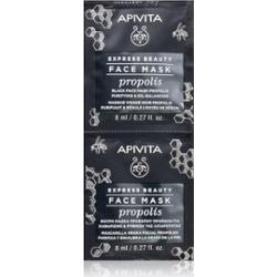 Apivita Express Beauty Purifying Face Mask Propolis czarna maska oczyszczająca do skóry tłustej 2x8 ml