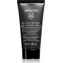 Apivita Cleansing Black Detox Cleansing Gel oczyszczający żel z węglem do twarzy i okolic oczu 50 ml