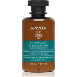 Apivita Oily Hair Oil Balance Shampoo głęboko oczyszczający szampon do przetłuszczającej się skóry głowy do wzmocnienia włosów i nadania im większego
