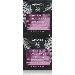 Apivita Express Beauty Brightening Face Mask Artichoke intensywna maska nawilżająca z AHA 2x8 ml
