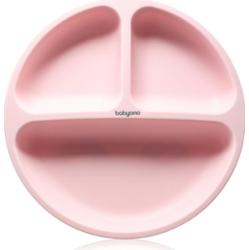 BabyOno Siilicone Plate 6m+ talerz dzielony z przyssawką Pink 1 szt.