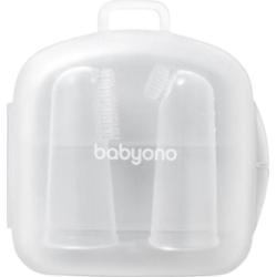 BabyOno Silicone Toothbrush szczoteczka do zębów na palec z futerałem 0m+ 2 szt.