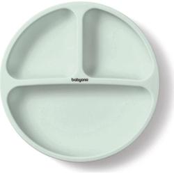 BabyOno Siilicone Plate 6m+ talerz dzielony z przyssawką Sage 1 szt.
