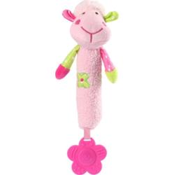 BabyOno Squeaky Toy Sweet Lambie zabawka piszcząca z gryzakiem Pink 1 szt.