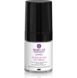 BasicLab Aktywnie Liftingujący krem pod oczy na noc 0,3% czystego peptydu miedziowego, Stymulacja i Regeneracja, 18 ml