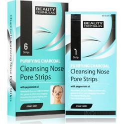 Beauty Formulas Clear Skin Głęboko oczyszczające paski na nos z aktywnym węglem op./ 6szt.