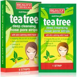 Beauty Formulas Tea Tree plaster oczyszczający na zatkane pory na nosie 6 szt.