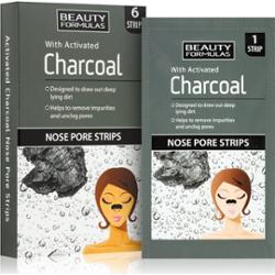 Beauty Formulas Charcoal plaster oczyszczający na zatkane pory na nosie 6 szt.